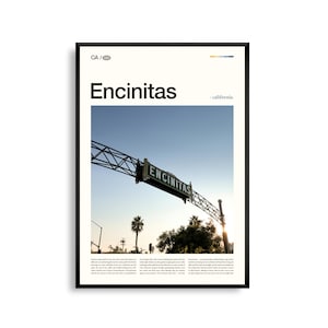 Impresión de Encinitas, California, Arte mural de Encinitas, Póster de Encinitas, Foto de Encinitas, Moonlight Beach, Jardín Botánico de San Diego, Swami’s