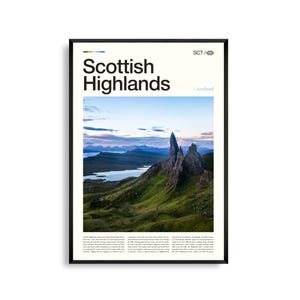 Impresión de las Tierras Altas de Escocia, arte mural de las Tierras Altas, póster de las Tierras Altas, foto de las Tierras Altas, lagos, montañas, Glen Coe, decoración de paisajes naturales