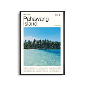 Art mural de l'île de Pahawang, Indonésie, impression de photographie de paysage marin tropical, affiche de Pahawang, décoration pittoresque d'Asie du Sud-Est, accent côtier maison