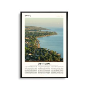 Arte mural de Timor Oriental, impresión fotográfica de paisaje de isla tropical, póster de Timor Oriental, decoración escénica del Sudeste Asiático, ilustraciones de viajes