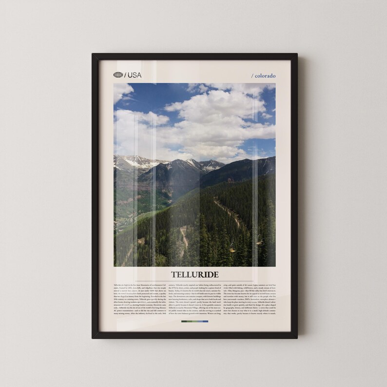 Telluride Print Colorado, Telluride Wall Art, Telluride Poster ...