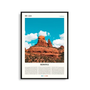 Impresión de Sedona, Arizona, Arte mural de Sedona, Póster de Sedona, Foto de paisaje de roca roja, Decoración desértica, Fotografía de naturaleza del suroeste