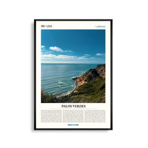 Impression Palos Verdes Californie, art mural Palos Verdes, affiche Palos Verdes, photo Palos Verdes, art des falaises côtières, Rancho Palos Verdes