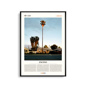 Encino California Wall Art, Suburban Valley landschapsprint, Encino poster, schilderachtige San Fernando Valley fotografie, Zuid-Californië