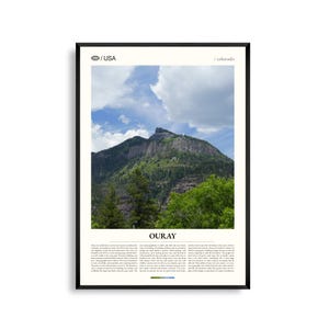 Impresión de Ouray, Colorado, Arte mural de Ouray, Póster de Ouray, Foto de pueblo de montaña, Decoración de la cordillera de San Juan, Arte natural de paisaje alpino