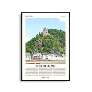 Trier Rheinland, Trier, Wand Kunst, Trier Poster, Trier Foto, Römische Ruinen, Porta Nigra, Historische Stadtansicht, Mosel Fluss Dekor,