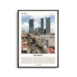 Surabaya Indonesien Wandkunst, Urban Skyline und Küstenstadt Druck, Surabaya Poster, Malerische Ost Java Fotografie, Südostasien Dekor