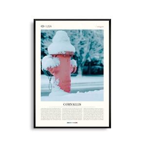 Corvallis Oregon kunst aan de muur, Willamette Valley print, Corvallis poster, schilderachtige landschapsfotografie, decor Pacific Northwest