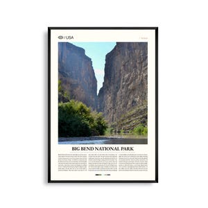 Impresión del Parque Nacional Big Bend, Texas, Arte mural de Big Bend, Póster de paisaje desértico, Foto de las montañas Chisos, Decoración natural del suroeste