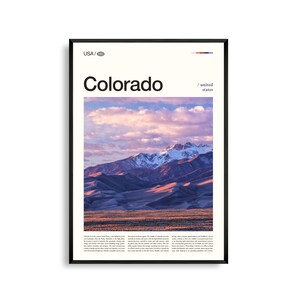 Arte mural de Colorado, impresión de paisaje de montaña, póster de Colorado, fotografía de naturaleza escénica, decoración de las Montañas Rocosas