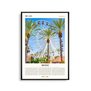 Impression Irvine Californie, art mural Irvine, affiche Irvine, photo Irvine, grand parc du comté d'Orange, Irvine Spectrum Center, Bommer Canyon
