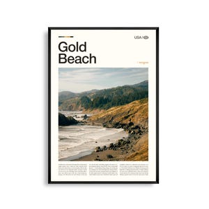 Gold Beach Betonwand Kunst, Küstenlandschaft Druck, Gold Beach Poster, Malerische Pazifik Fotografie, Südoreton Dekor