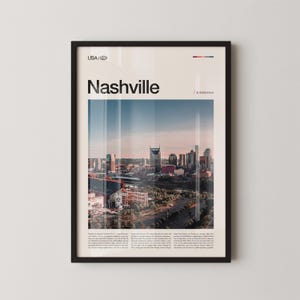 Nashville Print Tennessee, Nashville Wall Art, Nashville Poster, Music City Photo, Urban Landscape Decor, Southern Charm Art