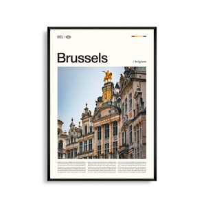 Brüssel Belgien Wandkunst, Historisches und Modernes Stadtbild, Brüssel Poster, Fotografie, Urban Dekor