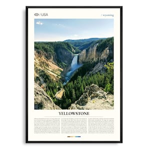 Yellowstone Nationalpark Druck, Yellowstone Wandkunst, Yellowstone Poster, Yellowstone Foto, Old Faithful, Grand Prismatic Spring, Natur