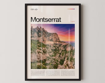 Montserrat Spain Wall Art, Dramatic Mountain Landscape Print, Montserrat Poster, Scenic Catalonia Photography, Spiritual Retreat Decor