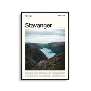 Stavanger Print Norwegen, Stavanger Wandkunst, Stavanger Poster, Stavanger Foto, Bunter Hafen, Altstadt, Norwegische Küste, Malerische Dekoration