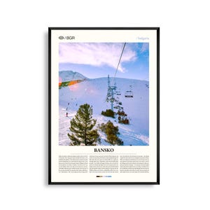 Bansko Bulgarien Wand Kunst, Berg Ski Urlaubsort Landschaft Druck, Bansko Poster, Malerische Pirin Gebirge Fotografie, Balkan Natur Dekor