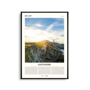 Santander Spanien Wand Kunst, Küstenstadt und Strand Landschaftsdruck, Santander Poster, Malerische Kantabrien Fotografie, Nordspanien Dekor
