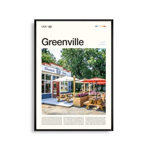 Greenville South Carolina Wandbild, Innenstadt und Natur Landschaft Druck, Greenville Poster, Malerische Upstate Fotografie, Südstaatler Charme Dekor