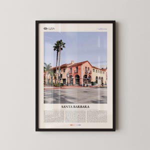 Santa Barbara Print California, Santa Barbara Wall Art, Santa Barbara Poster, Santa Barbara Photo, Stearns Wharf, Mission Santa Barbara