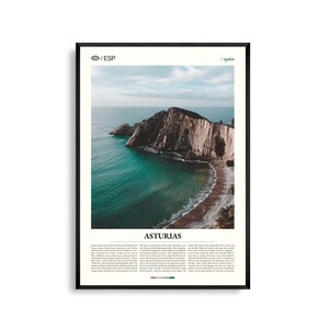 Asturien Spanien Wand Kunst, Berg- und Küstenlandschaft Druck, Asturien Poster, Malerische Nordspanien Fotografie, Natur Dekor