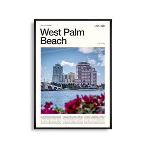 Impresión de West Palm Beach, Florida, arte mural de West Palm Beach, póster de West Palm Beach, fotografía de West Palm Beach, Clematis Street, The Square