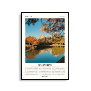 Birmingham print Alabama, Birmingham kunst aan de muur, Birmingham poster, Birmingham foto, skyline van de magische stad, Vulcan Park, decor van de zuidelijke charme