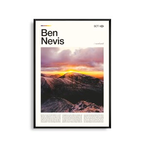 Ben Nevis Schottland Wand Kunst, Bergspitze Landschaft Druck, Ben Nevis Poster, Highlands Fotografie, UK Natur Dekor