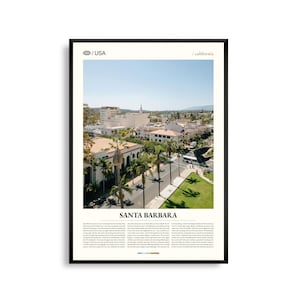 Santa Barbara Druck Kalifornien, Santa Barbara Wandkunst, Santa Barbara Poster, Santa Barbara Foto, Stearns Wharf, Mission Santa Barbara