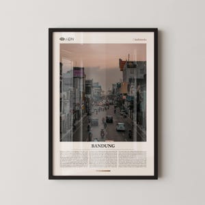 Bandung Indonesia Wall Art, Mountain Cityscape and Natural Landscape Photography Print, Bandung Poster, Scenic Tropical Decor, Travel