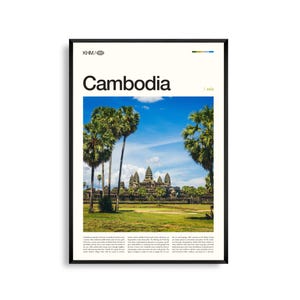Kambodscha Wandkunst, Tempel und Landschaft Fotografie Druck, Kambodscha Poster, Malerische Kulturelle Dekoration, Südost Asien Reise Kunstwerk