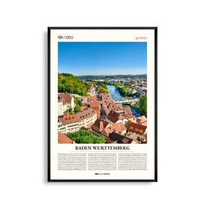 Baden Württemberg Deutschland Wandkunst, Waldlandschaft und historische Stadt Poster, Baden Württemberg Poster, Malerischer Südwesten