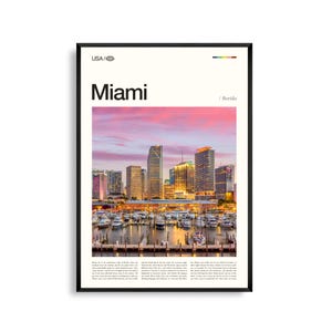 Impression Miami Floride, oeuvre d'art murale Miami, affiche Miami, Miami Photo, South Beach, Ocean Drive, murs Wynwood, baie de Biscayne, Little Havana