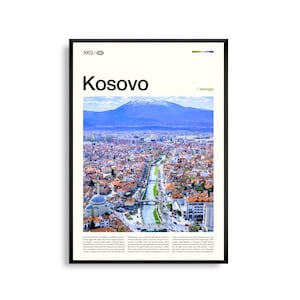 Arte mural de Kosovo, impresión fotográfica de paisajes montañosos de los Balcanes, póster de Kosovo, decoración de naturaleza escénica, fotografía de viajes por Europa