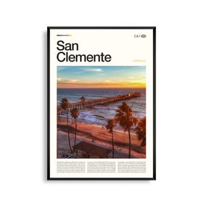 San Clemente Print Kalifornien, San Clemente Wandkunst, San Clemente Poster, San Clemente Foto, San Clemente Pier, Trestles Beach, Casa