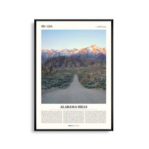 Impression Alabama Hills en Californie, art mural Alabama Hills, affiche Alabama Hills, photo Alabama Hills, Mobius Arch, Movie Road, Lathe Arch