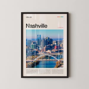 Nashville Print Tennessee, Nashville Wall Art, Nashville Poster, Music City Photo, Urban Landscape Decor, Southern Charm Art