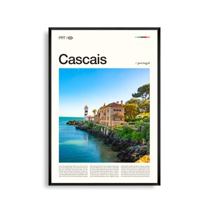 Cascais Portugal Wand Kunst, Atlantikküste Stadt Poster, Cascais Poster, Malerische Strand Fotografie, Portugisische Riviera Dekor