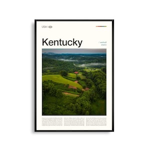 Kentucky Wandkunst, sanfte Hügel und Pferdelandschaft, Druck, Kentucky Poster, Bluegrass Region Fotografie, südliches Heartland