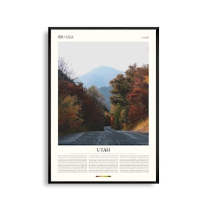 Impresión de Utah, Arte mural de Utah, Póster de Utah, Foto de paisaje de roca roja, Decoración desértica, Arte natural del suroeste, Fotografía escénica