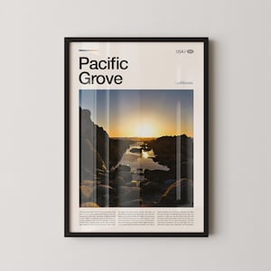 Pacific Grove California Photography Print, Lovers Point Sunset