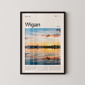 Wigan Print, Wigan Wall Art, Wigan Poster, Wigan Photography, Northern England Cityscape, UK Decor