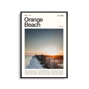 Impression Orange Beach Alabama, art mural Orange Beach, affiche Orange Beach, photo Orange Beach, déco côte du golfe, scène de plage de sable blanc