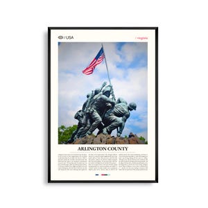 Arlington County print Virginia, Arlington Wall Art, Arlington poster, Arlington Photo, Washington DC Metro Art, decor Potomac River