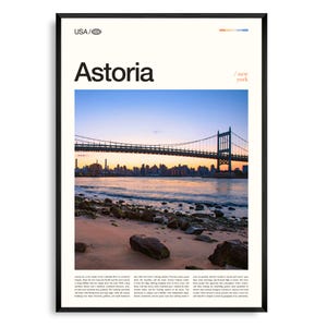 Astoria Print Nova York, Astoria Wall Art, Astoria Poster, Astoria Photo, Astoria Park, Boho Hall e Beer Garden, Museu do Movimento