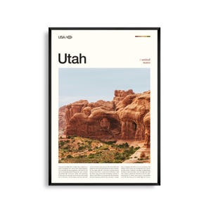 Impresión de Utah, Arte mural de Utah, Póster de Utah, Foto de paisaje de roca roja, Decoración desértica, Arte natural del suroeste, Fotografía escénica