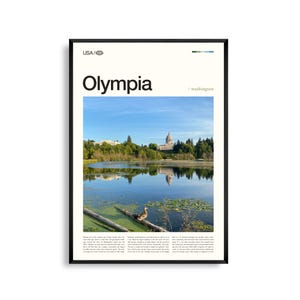 Olympia Print Washington, Olympia Wandkunst, Olympia Poster, Puget Sound Foto, Cappol City Decor, Landschaft im pazifischen Nordwesten