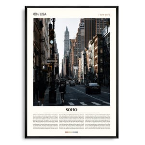 SoHo New York Wandkunst, Kultige Gusseisen Architektur Druck, SoHo Poster, Malerische Manhattan Street Fotografie, NYC Art Viertel Dekor