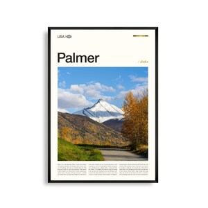 Palmer-print Alaska, Palmer-muurkunst, Palmer-poster, berglandschapsfoto, Matanuska Valley-decor, natuurkunst Alaska